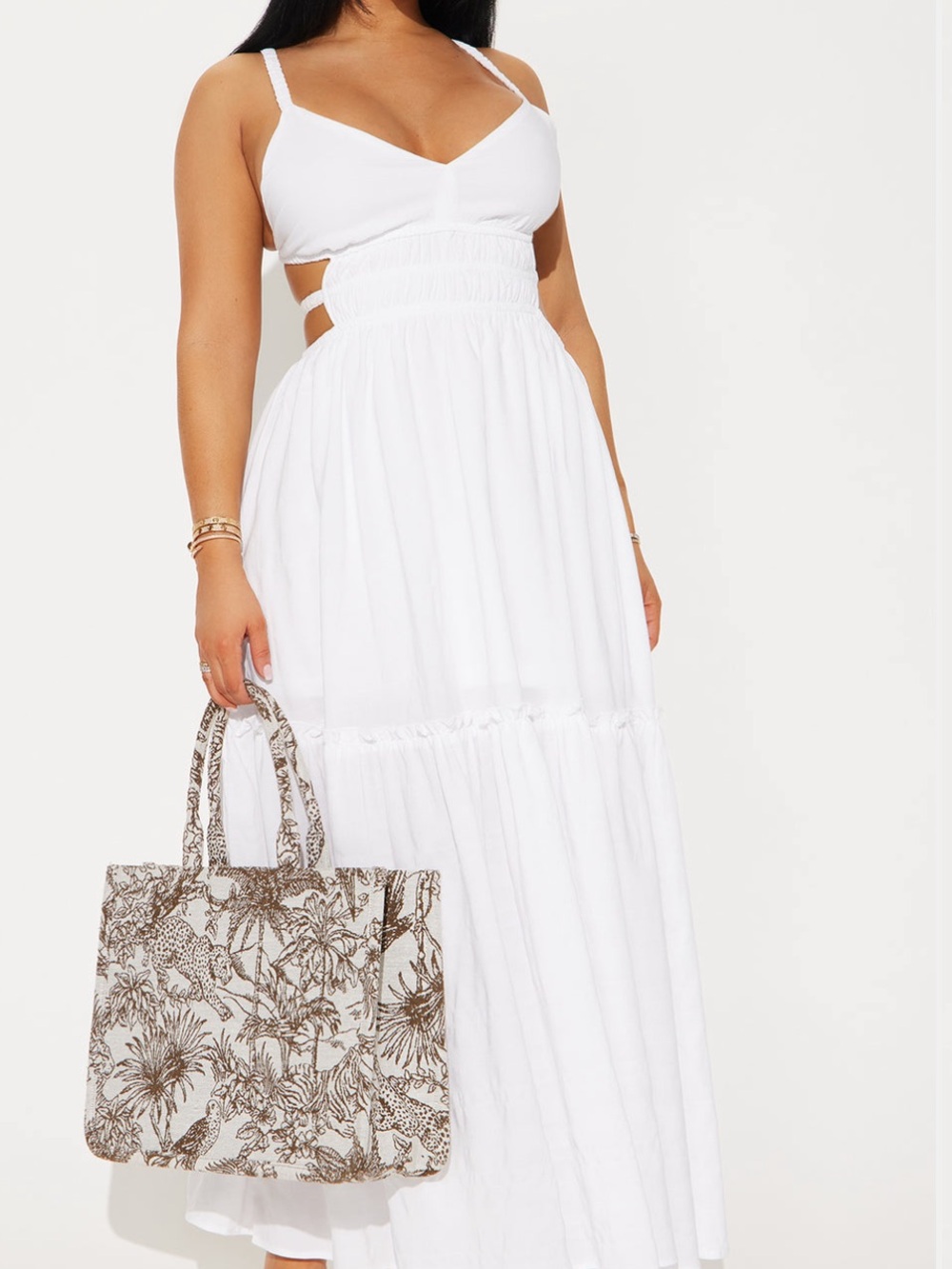 Ellen Tiered Maxi Dress White
